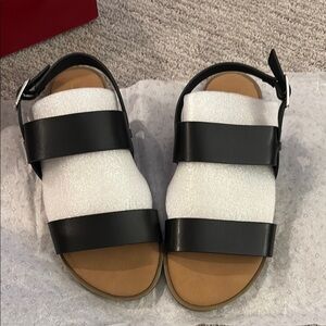 Journee Collection Black Strap Sandals